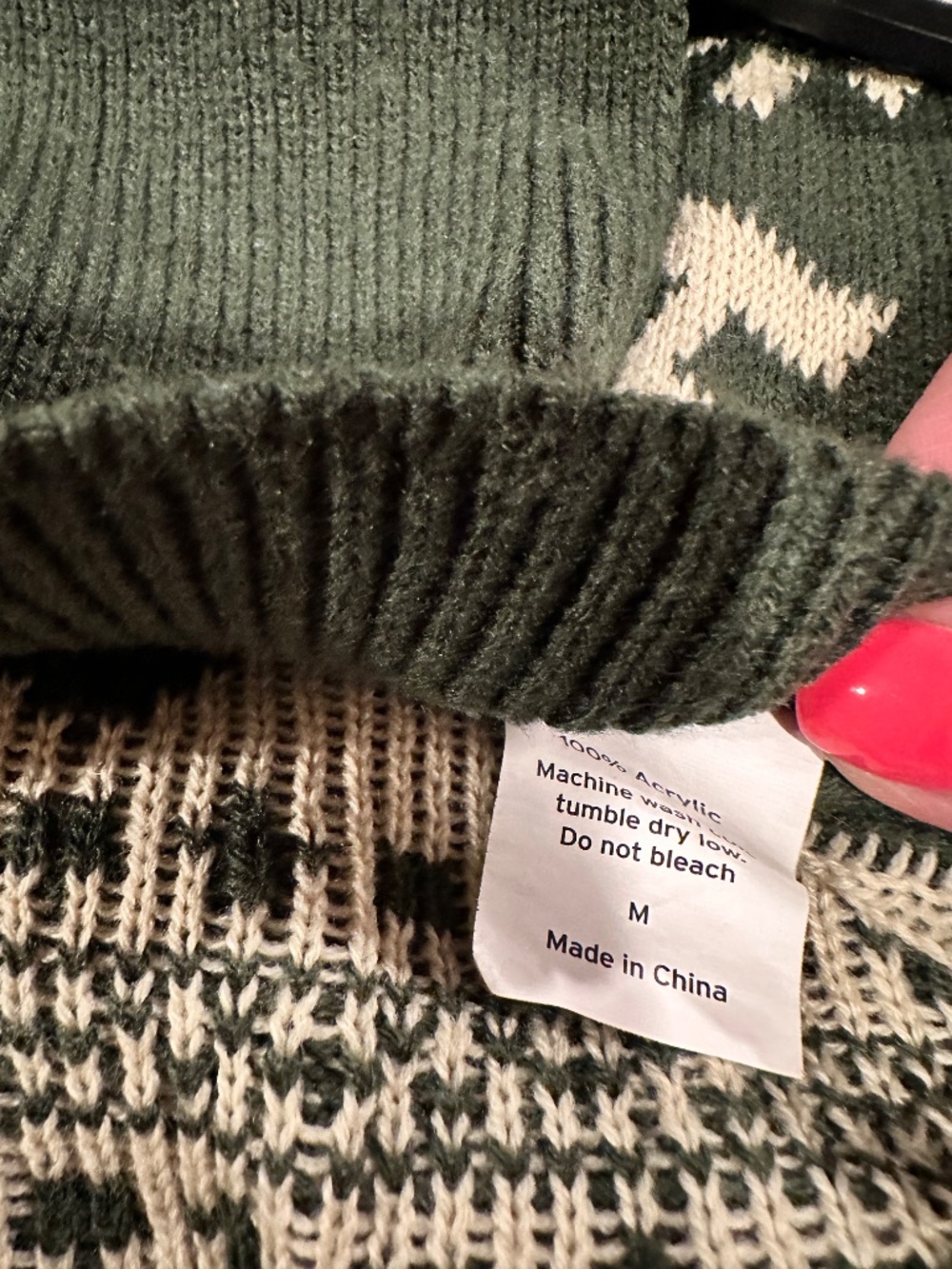 EDDIE BAUER Size M Medium Dog Sweater Green Christmas Winter Pine Trees Festive - Picture 7 of 9